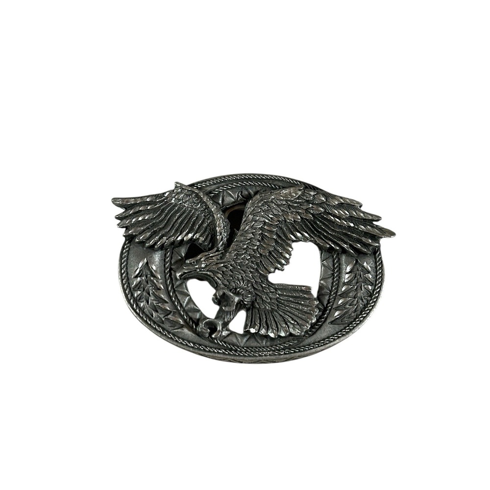 Pewter Flying Eagle Belt Buckle‎ 2002 Enchantment BB910 Made In USA Veteran